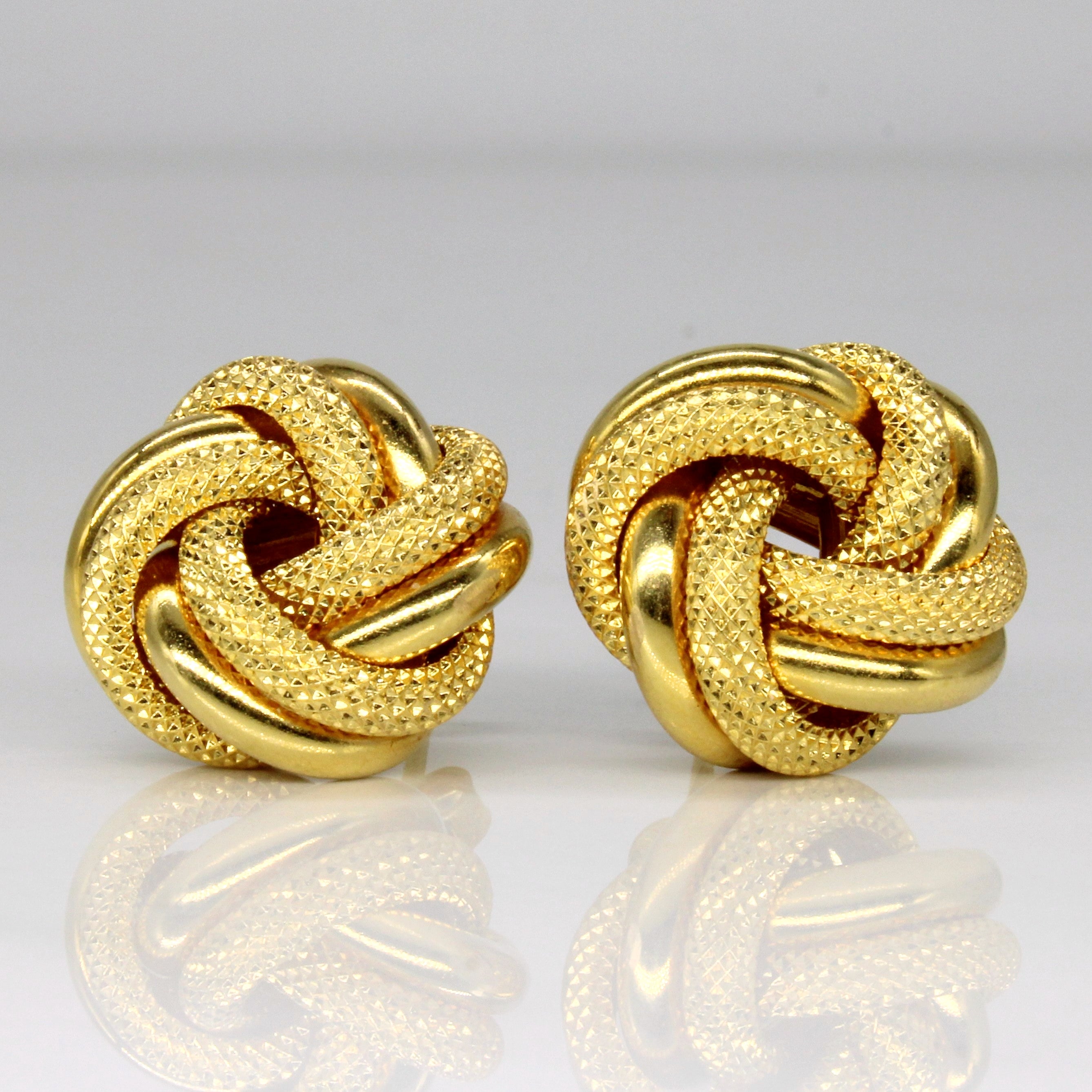 18k Yellow Gold Knot Earrings