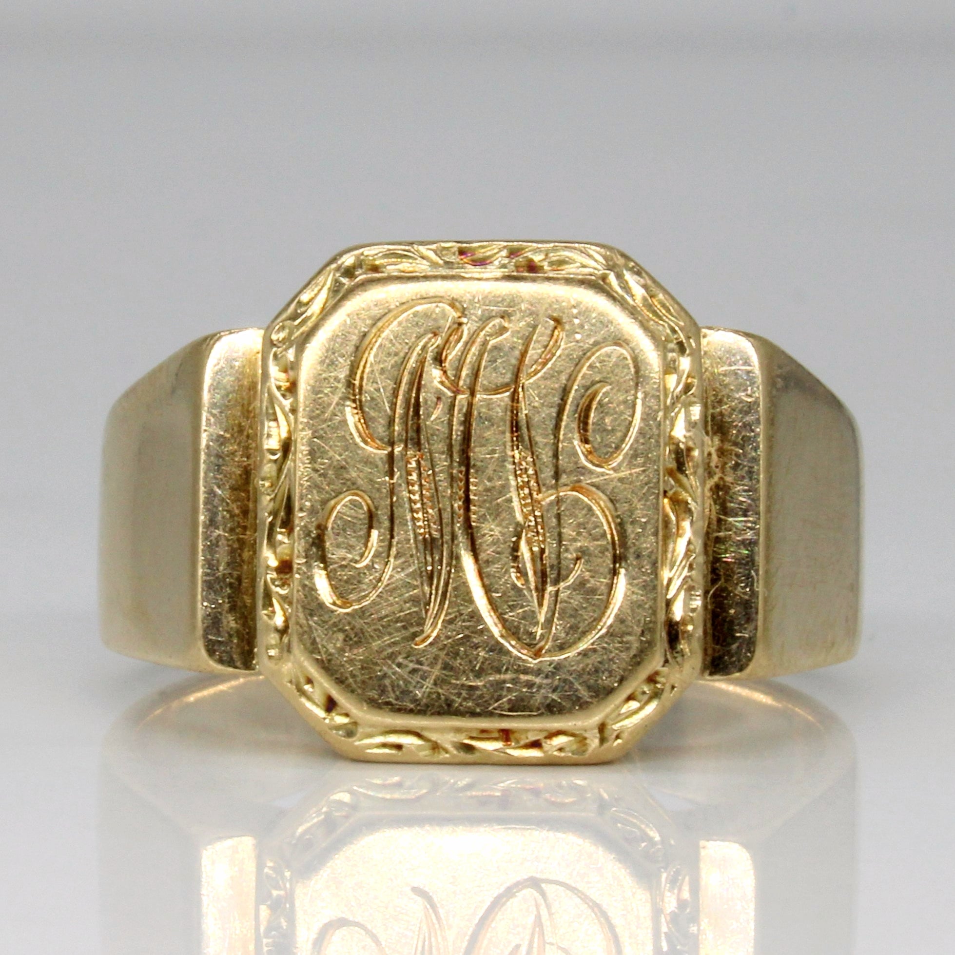 14k Yellow Gold 'M' Initial Ring | SZ 12.25 |