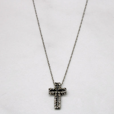 Diamond Cross Pendant & Necklace | 0.11ctw | 18