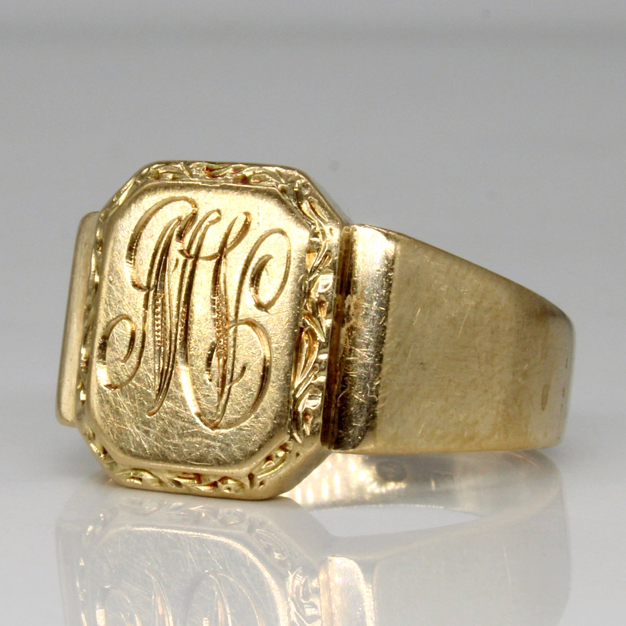 14k Yellow Gold 'M' Initial Ring | SZ 12.25 |