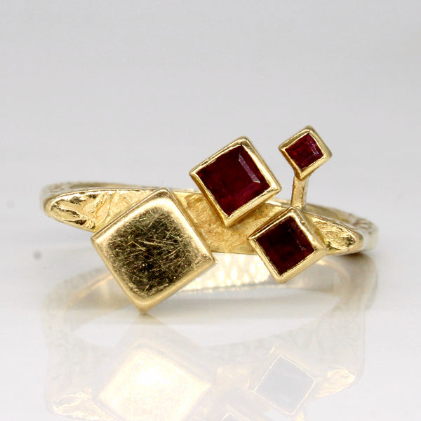 'Cavelti' Abstract Ruby Ring | 0.37ctw | SZ 7.5 |