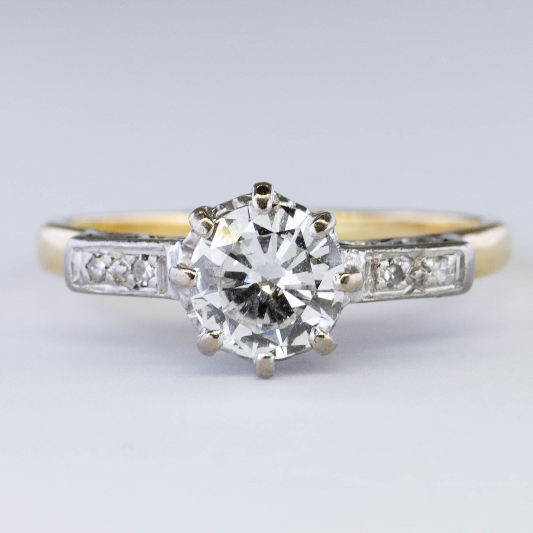 Edwardian Platinum & Yellow Gold Engagement Ring | 0.92 ctw, SZ 6.5 |