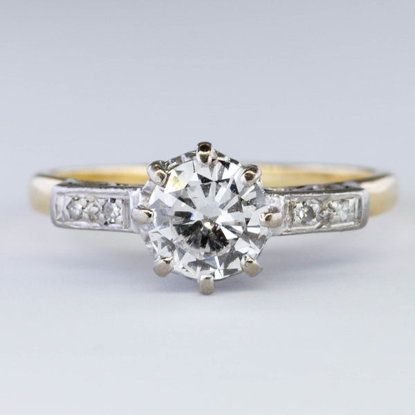 Edwardian Platinum & Yellow Gold Engagement Ring | 0.92 ctw, SZ 6.5 |