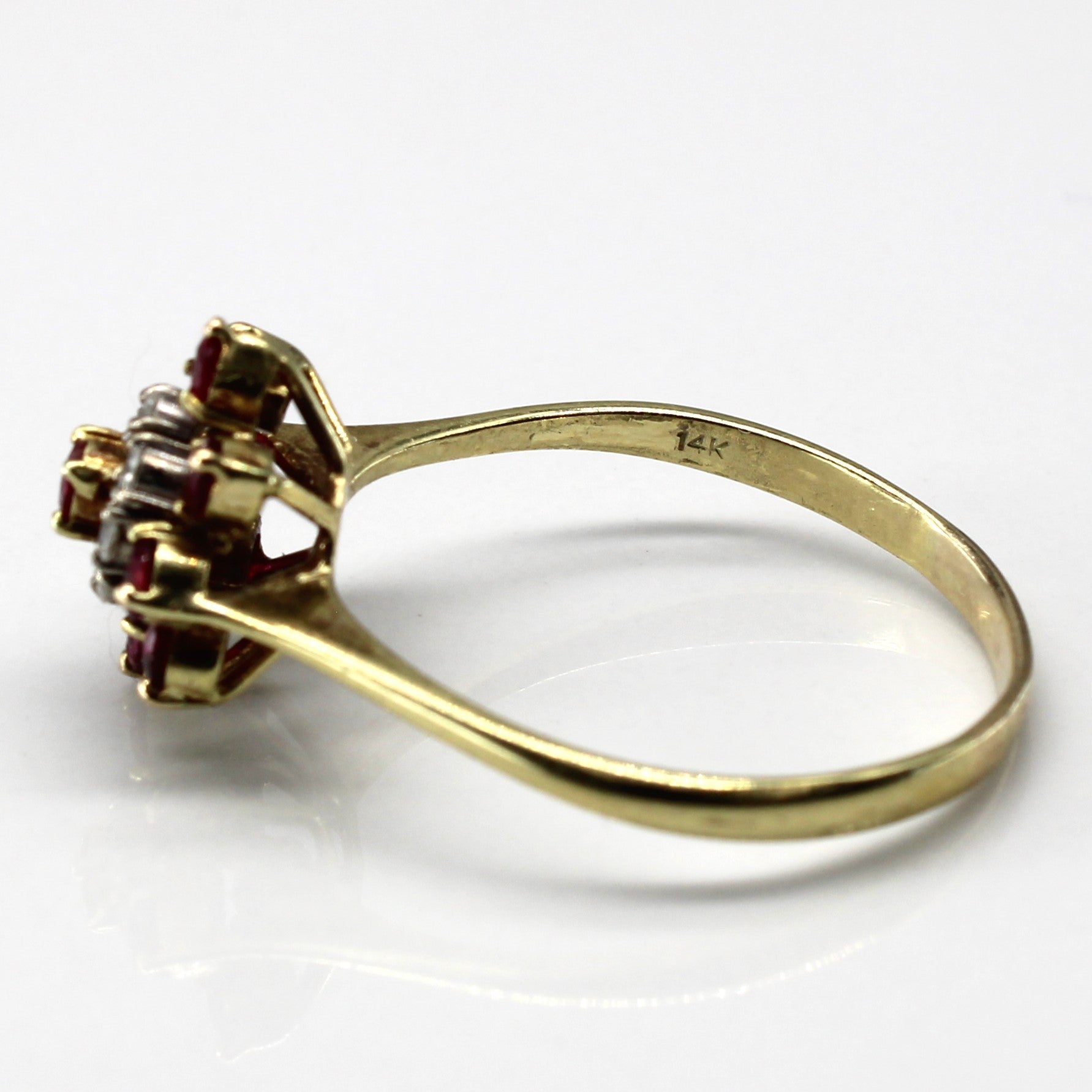 Cluster Ruby & Diamond Cocktail Ring | 1.00ctw | 0.16ctw | SZ 11.75 |
