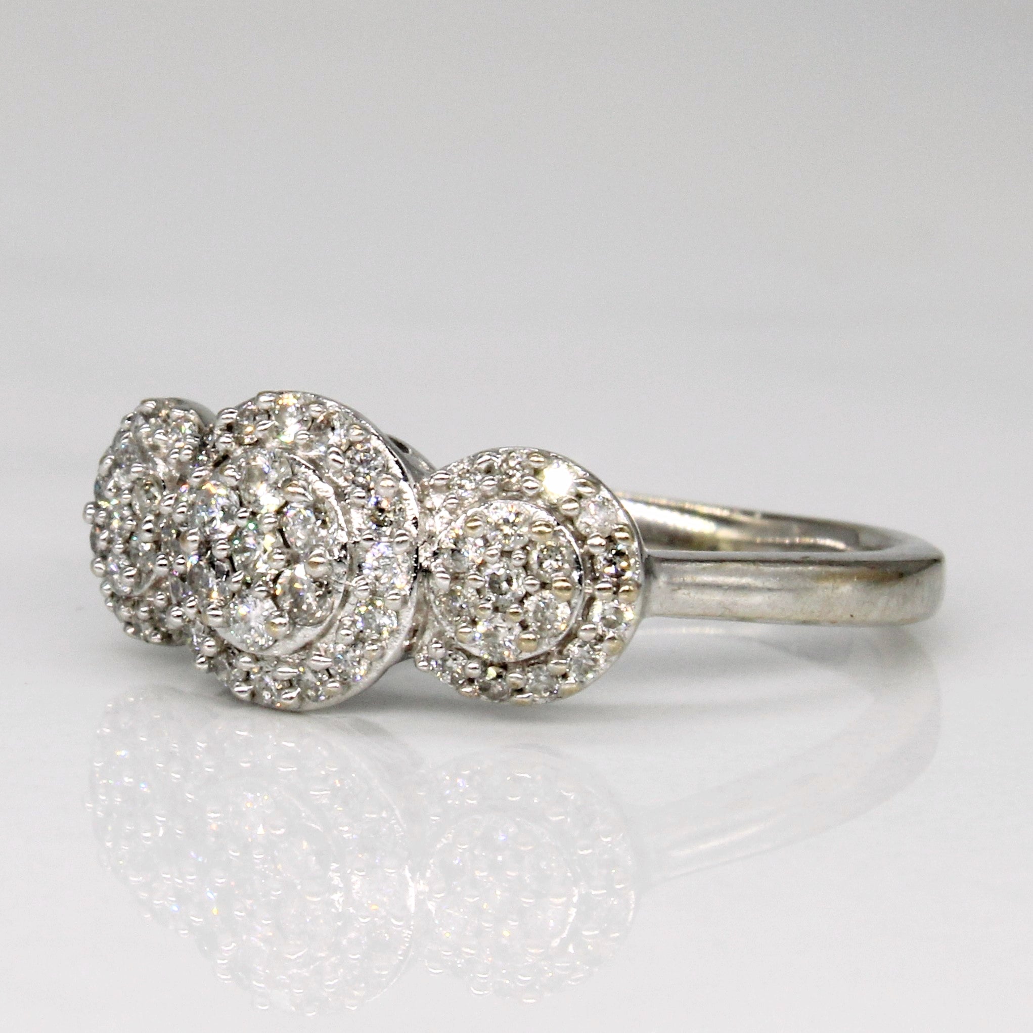 Bague sertie de diamants | 0,34 ct | Taille 4,75 | 