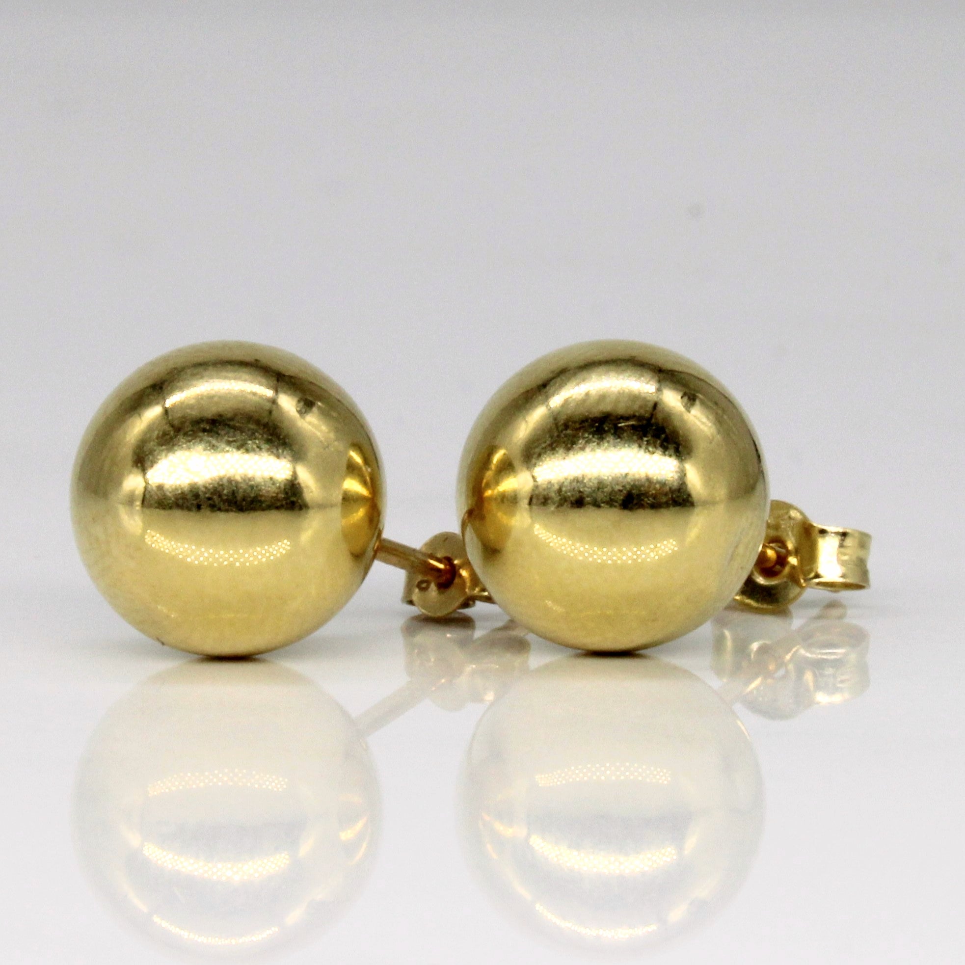 18k Yellow Gold Sphere Earrings