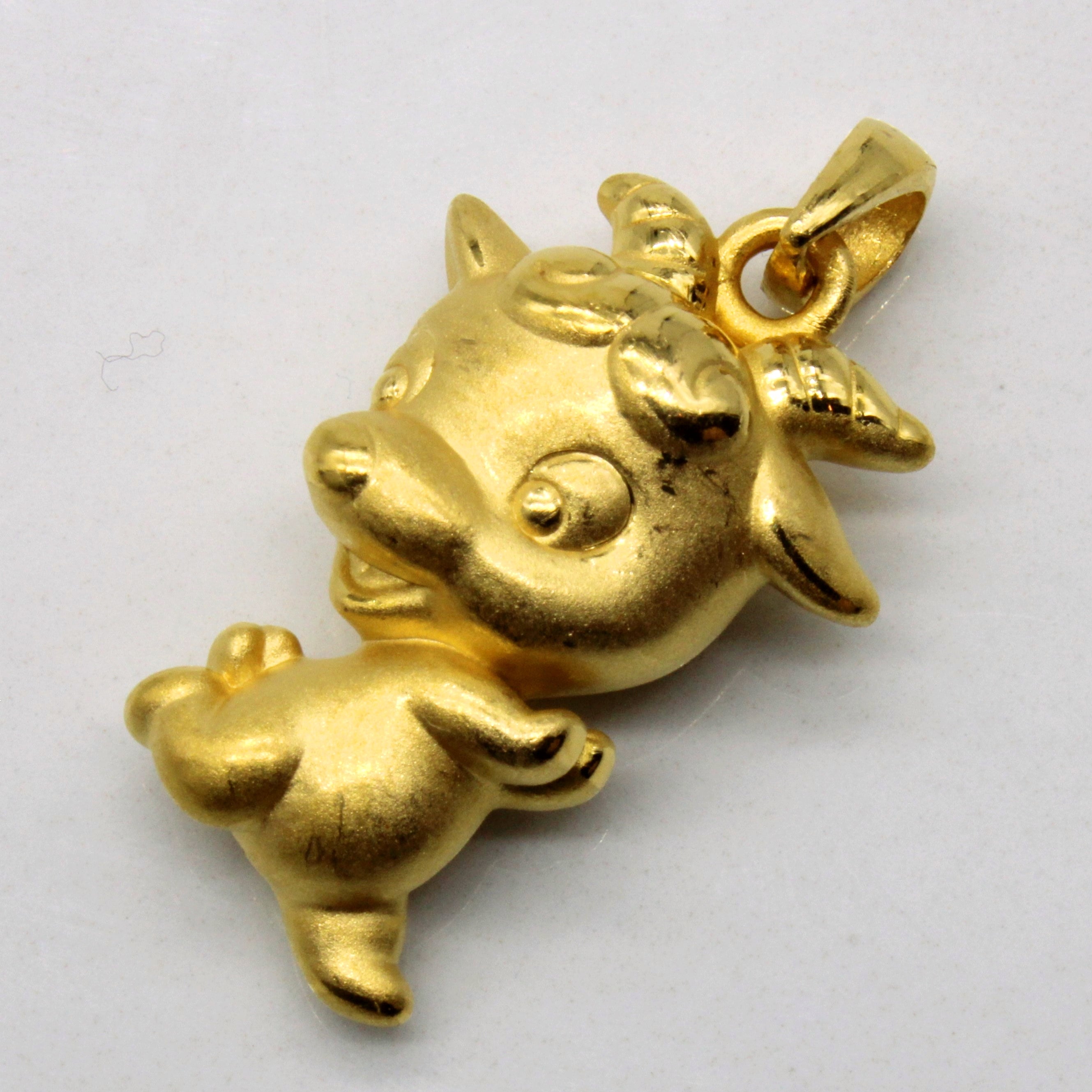 24k Yellow Gold Deer Pendant