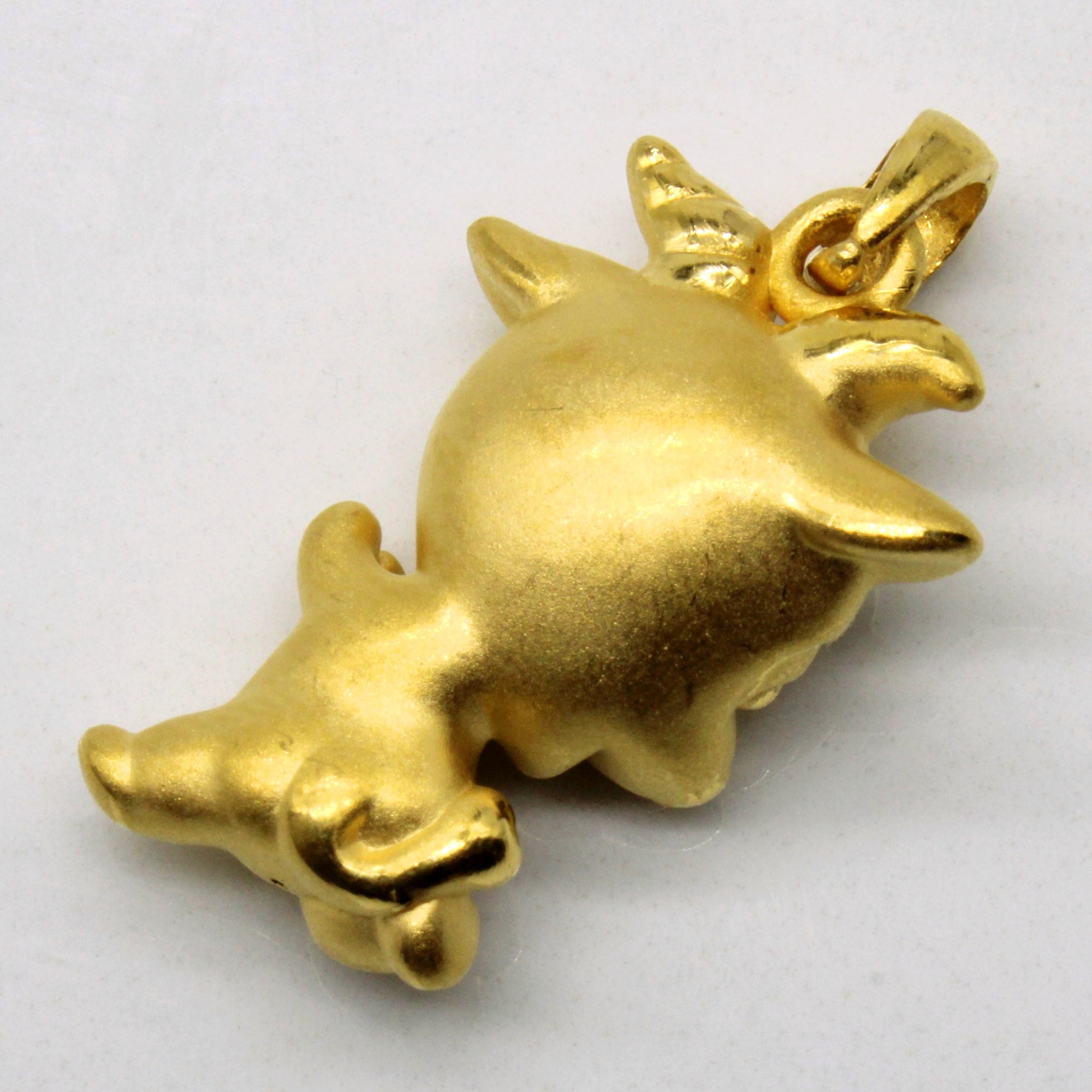 24k Yellow Gold Deer Pendant