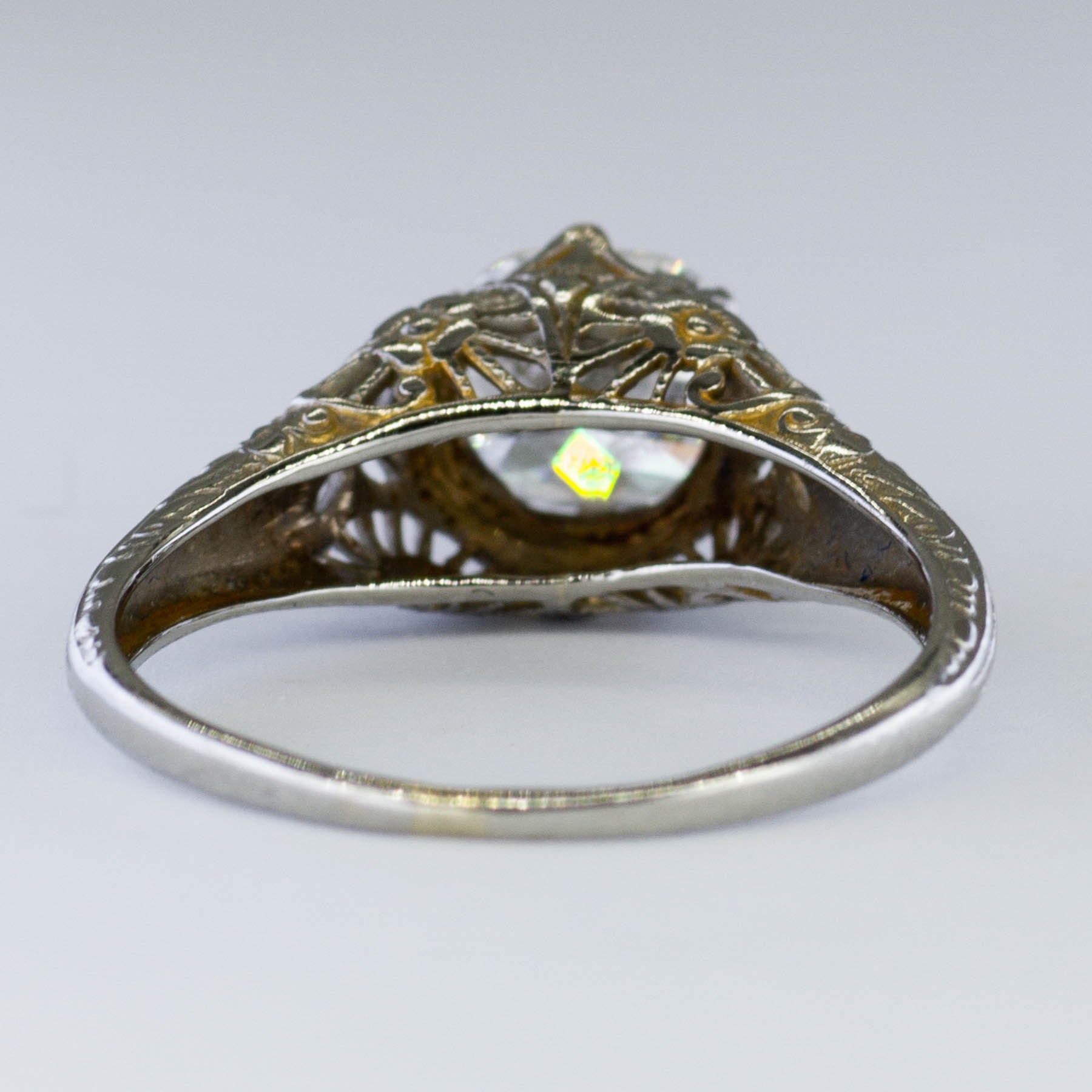 Solitaire Cushion Diamond Filigree Engagement Ring | 1.15ct | SZ 5.5 |