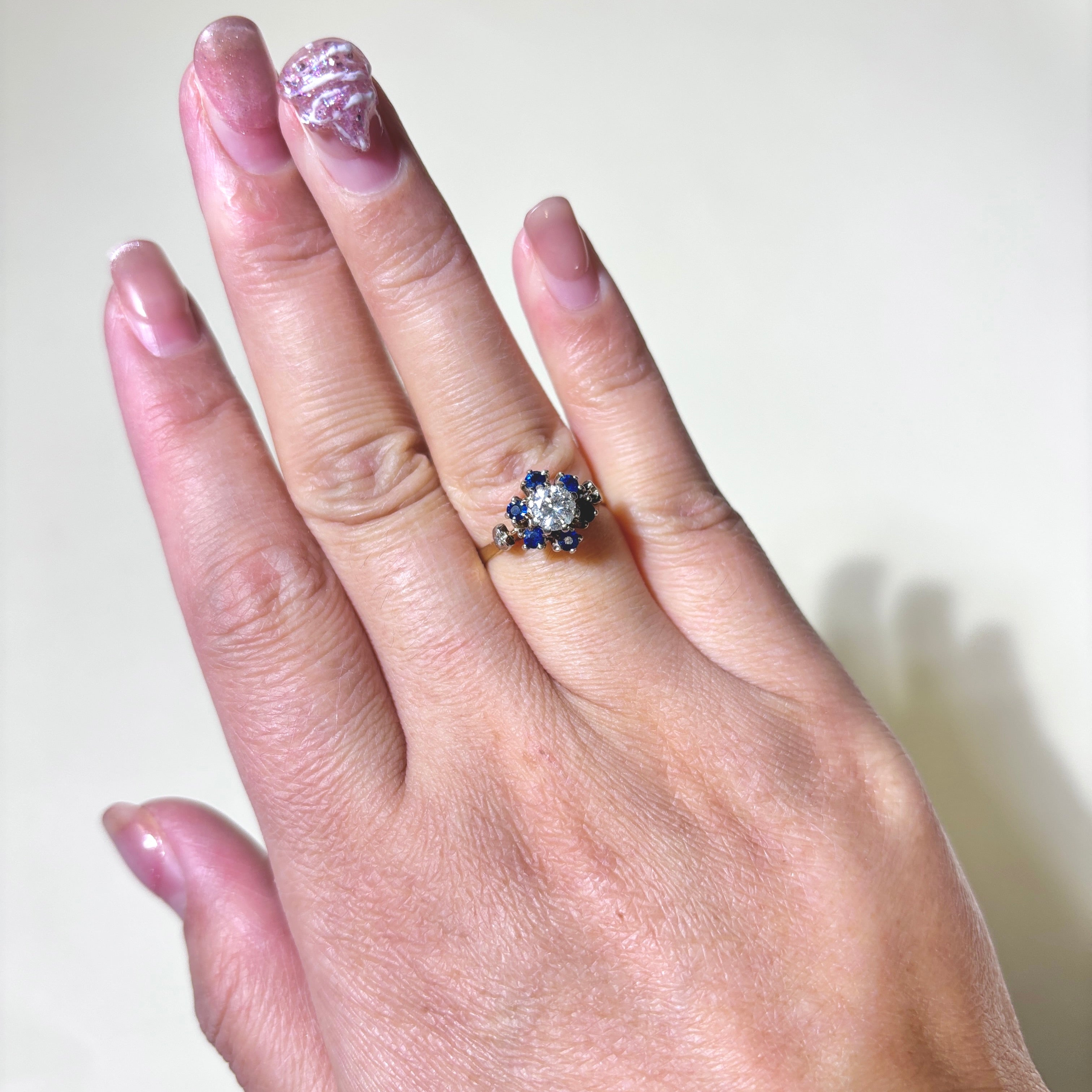 14k Yellow Gold Sapphire & Diamond Ring | 0.36ct, 0.43ctw | SZ 5.5