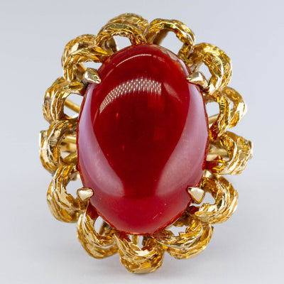Carnelian Agate Cocktail Ring | 11.50ct | SZ 5 |