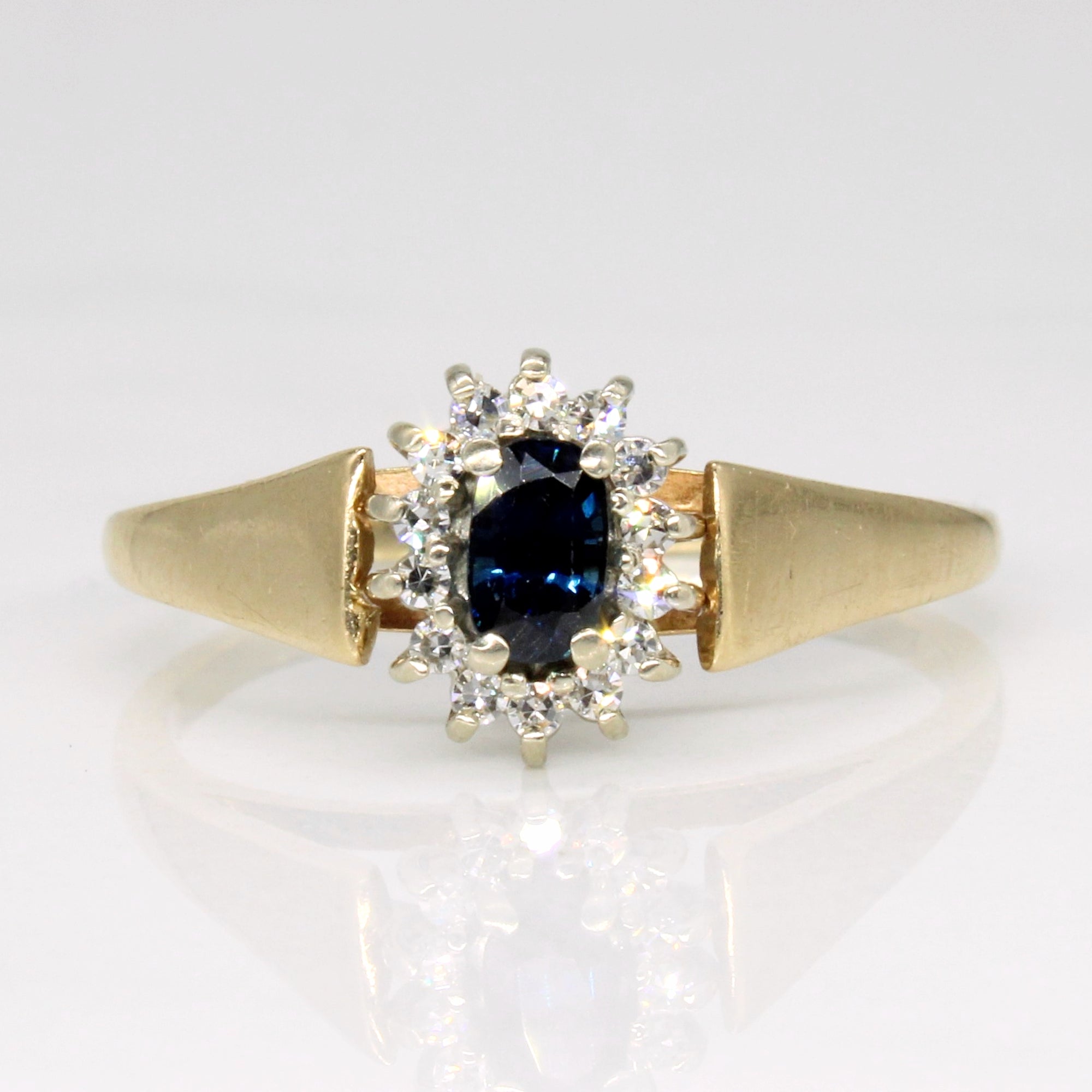 Sapphire & Diamond Halo Ring | 0.22ct, 0.12ctw | SZ 8.75 |