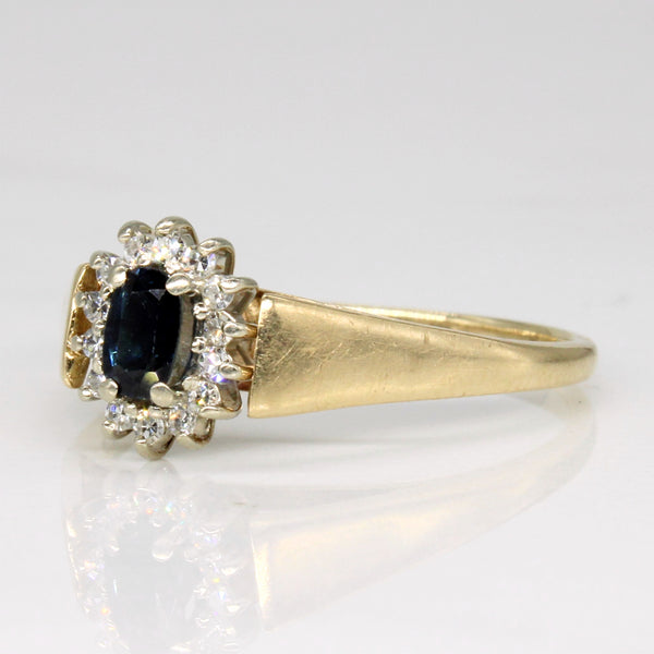 Sapphire & Diamond Halo Ring | 0.22ct, 0.12ctw | SZ 8.75 |