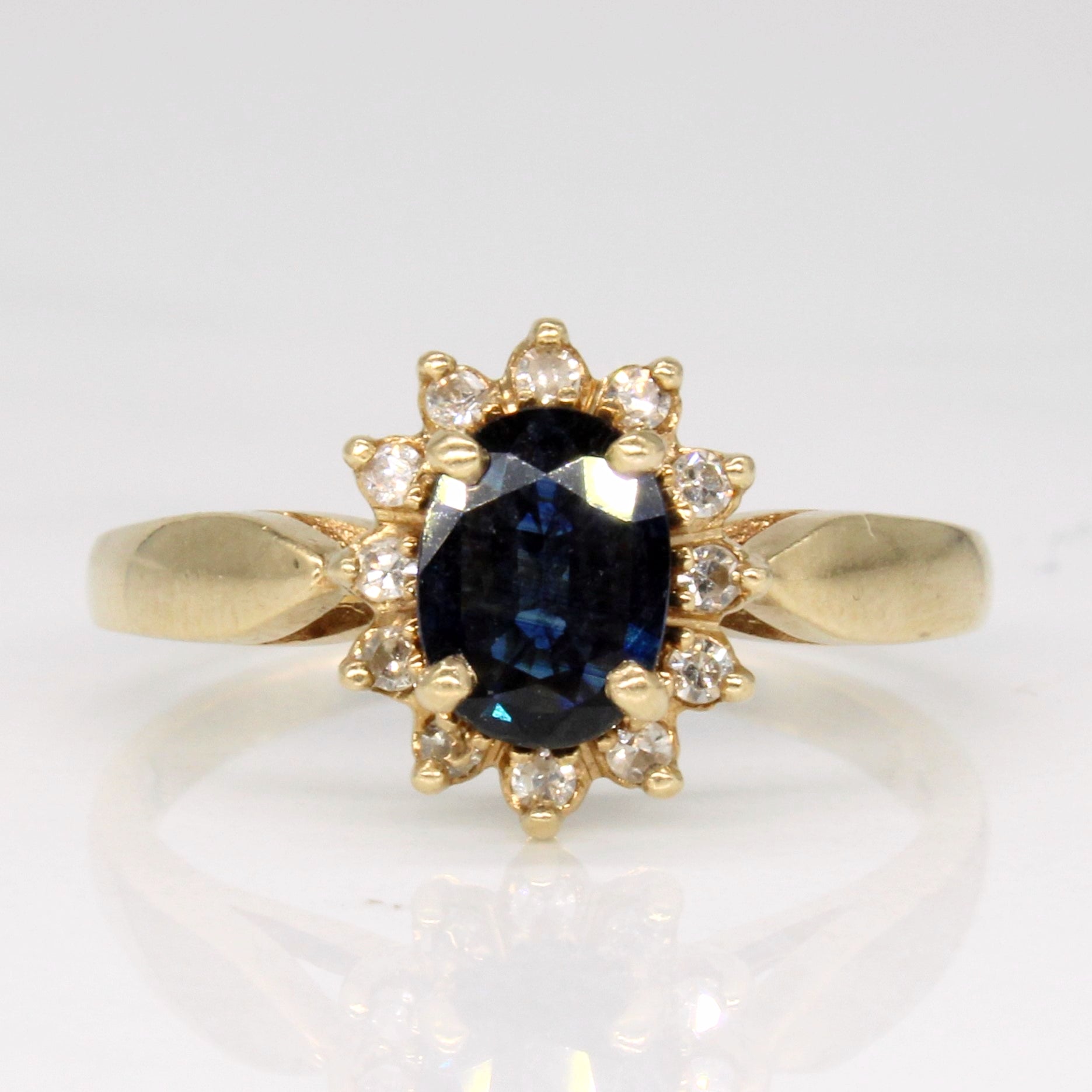 Sapphire & Diamond Cocktail Ring | 0.90ct, 0.12ctw | SZ 7.25 |