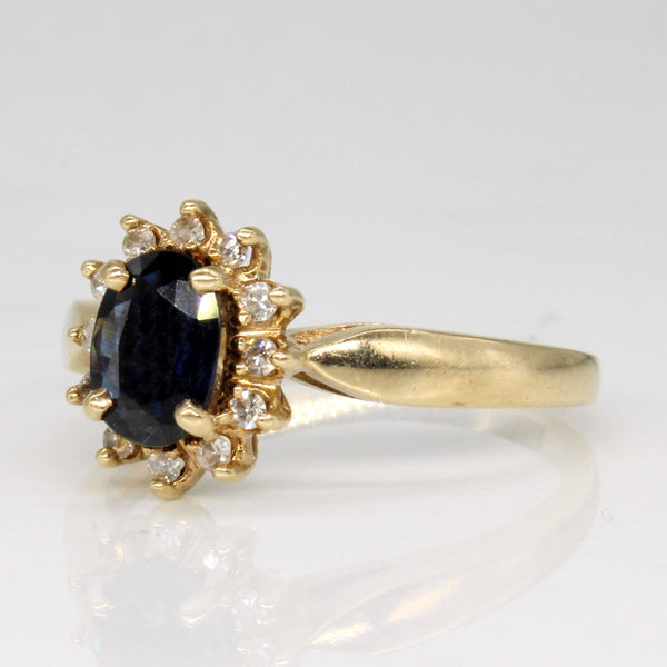 Sapphire & Diamond Cocktail Ring | 0.90ct, 0.12ctw | SZ 7.25 |