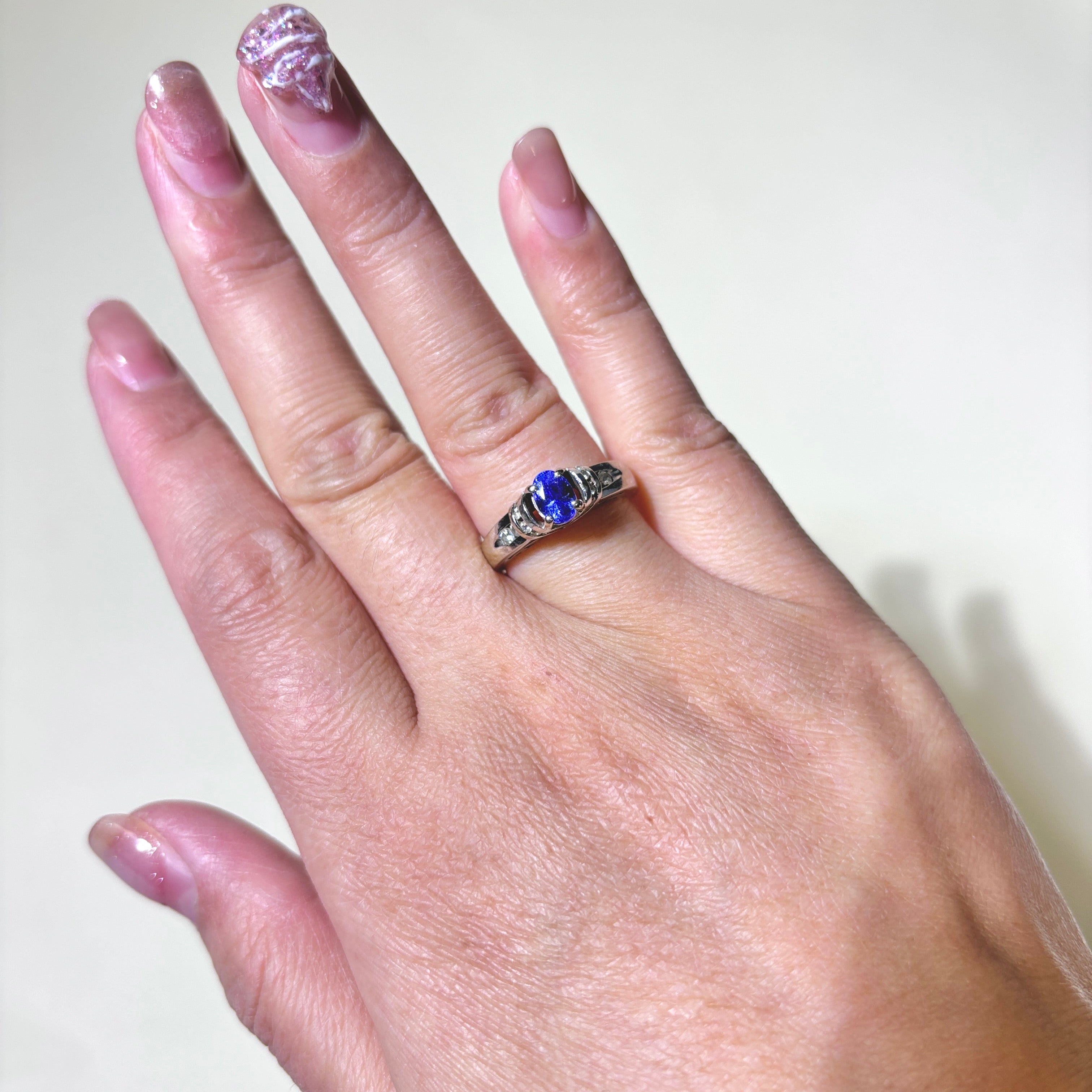 14K White Gold Tanzanite & Diamond Ring | 0.69ct, 0.41ctw | SZ 7