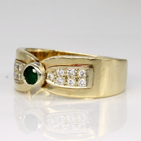 Diamond & Emerald Ring | 0.14ctw, 0.12ct | SZ 6.25 |