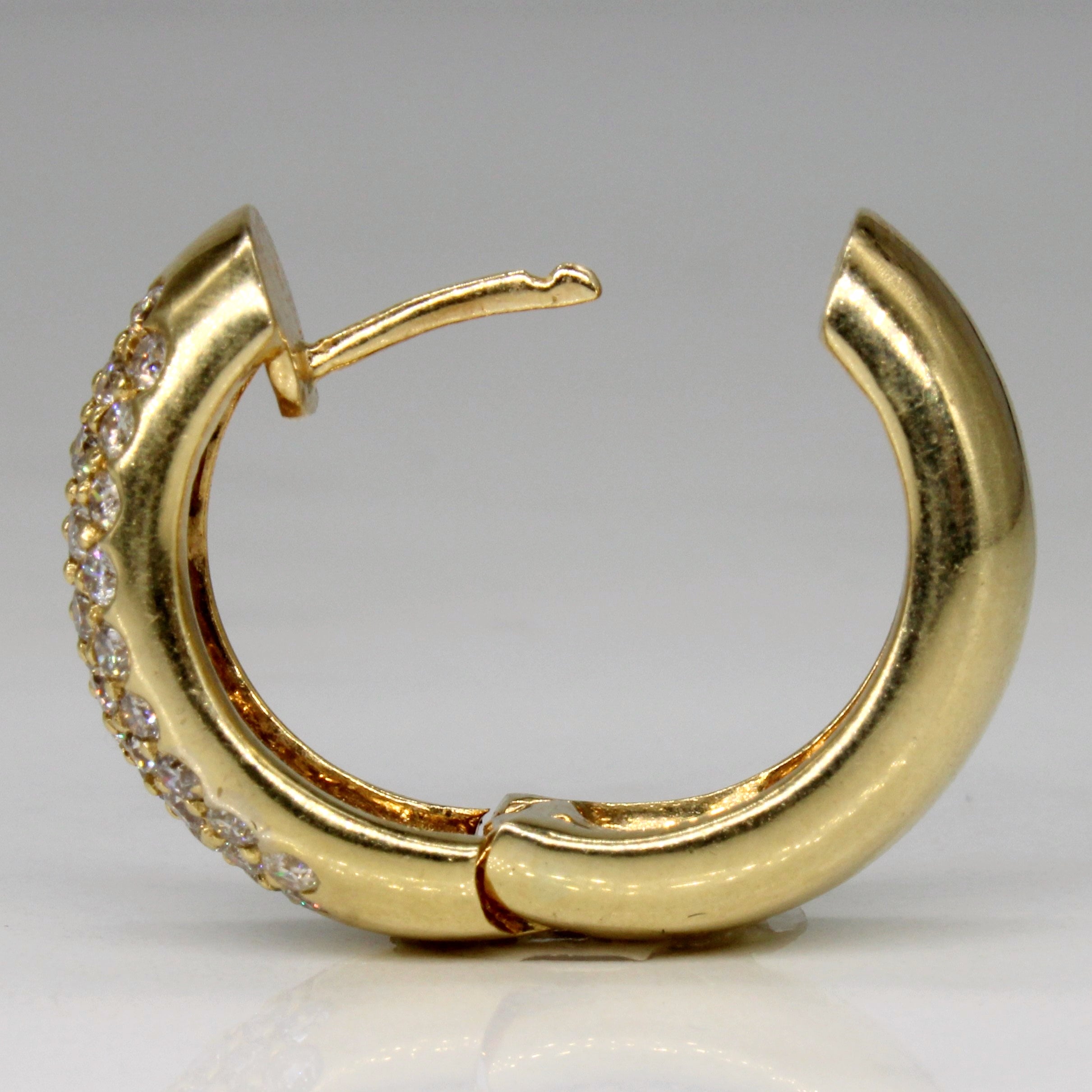 Boucles d'oreilles créoles pavées de diamants | 2,00 ct | 