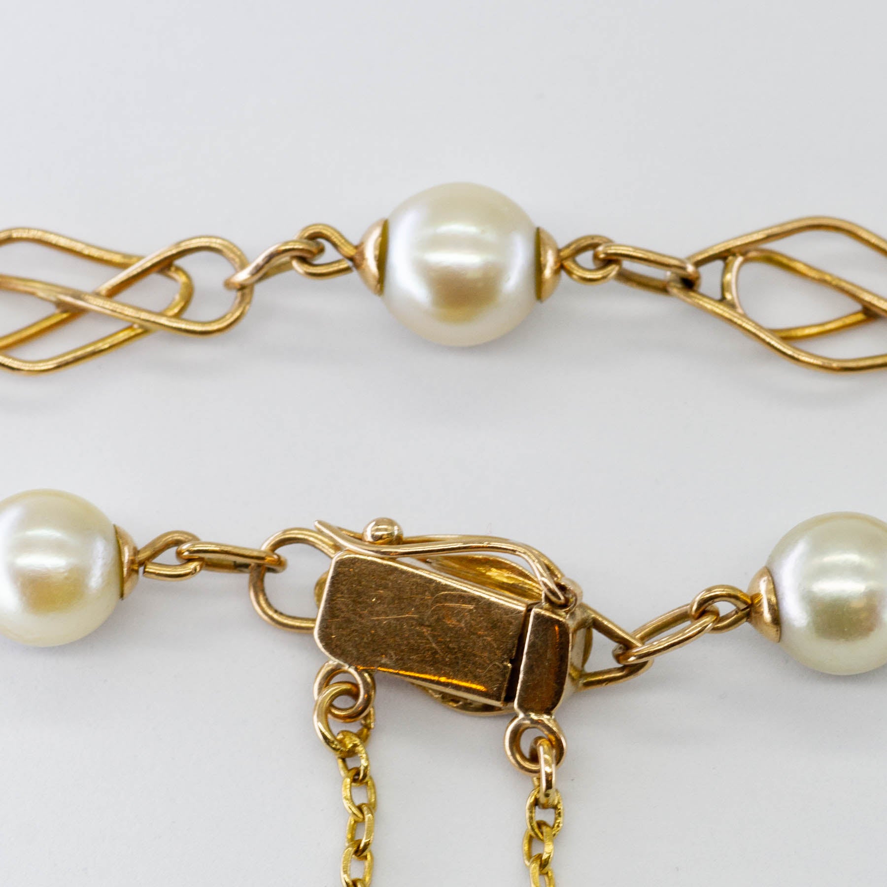 Chain Link Pearl Bracelet | 7