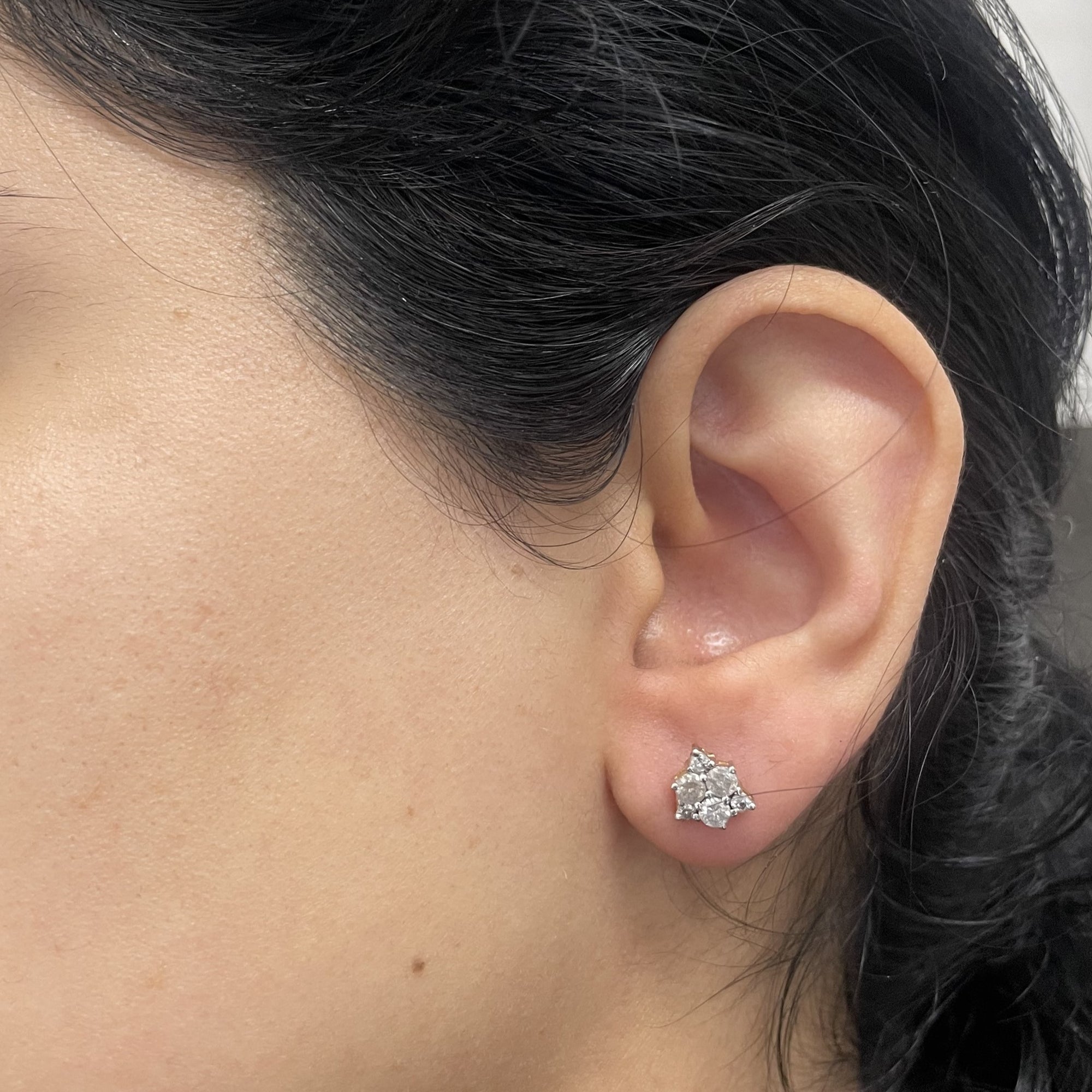 Cluster Set Diamond Stud Earrings | 0.72ctw |