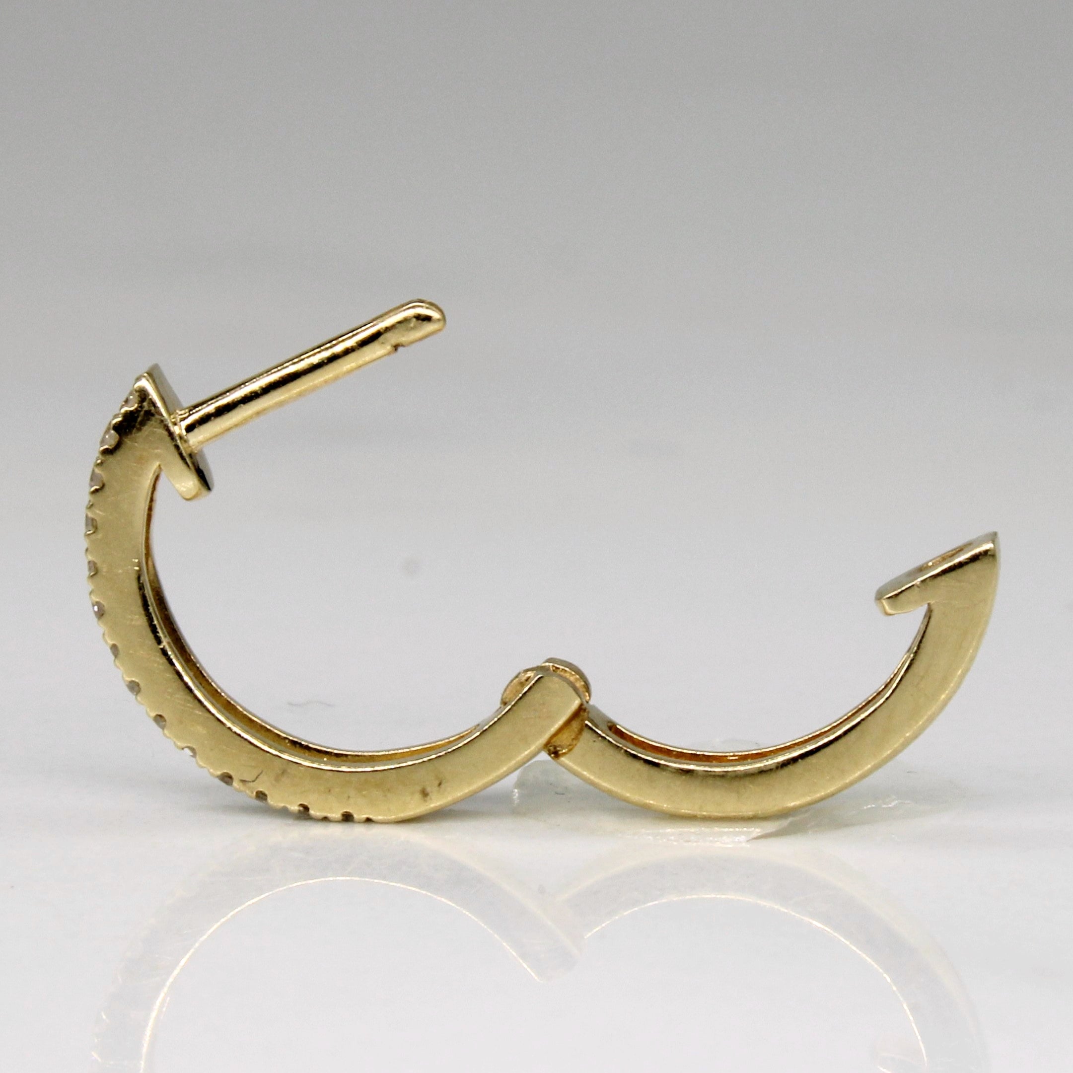 Boucles d'oreilles créoles en or jaune et diamants | 0,14 ct au total | 