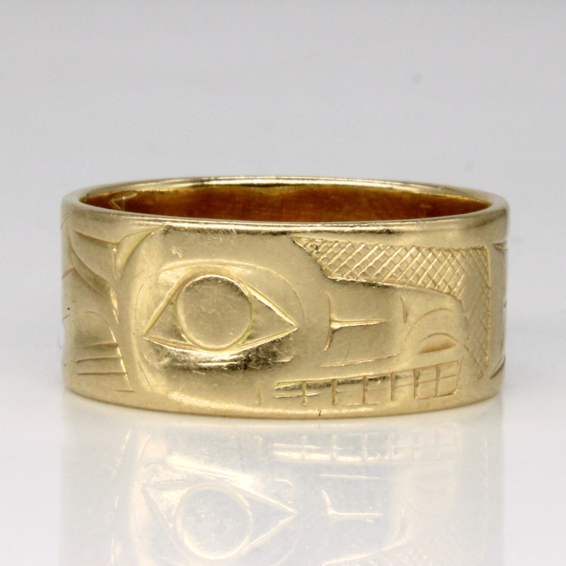 Indigious Nice Rings 14k Yellow Gold Indigenous Art Ring | SZ 11 | – 100 Ways