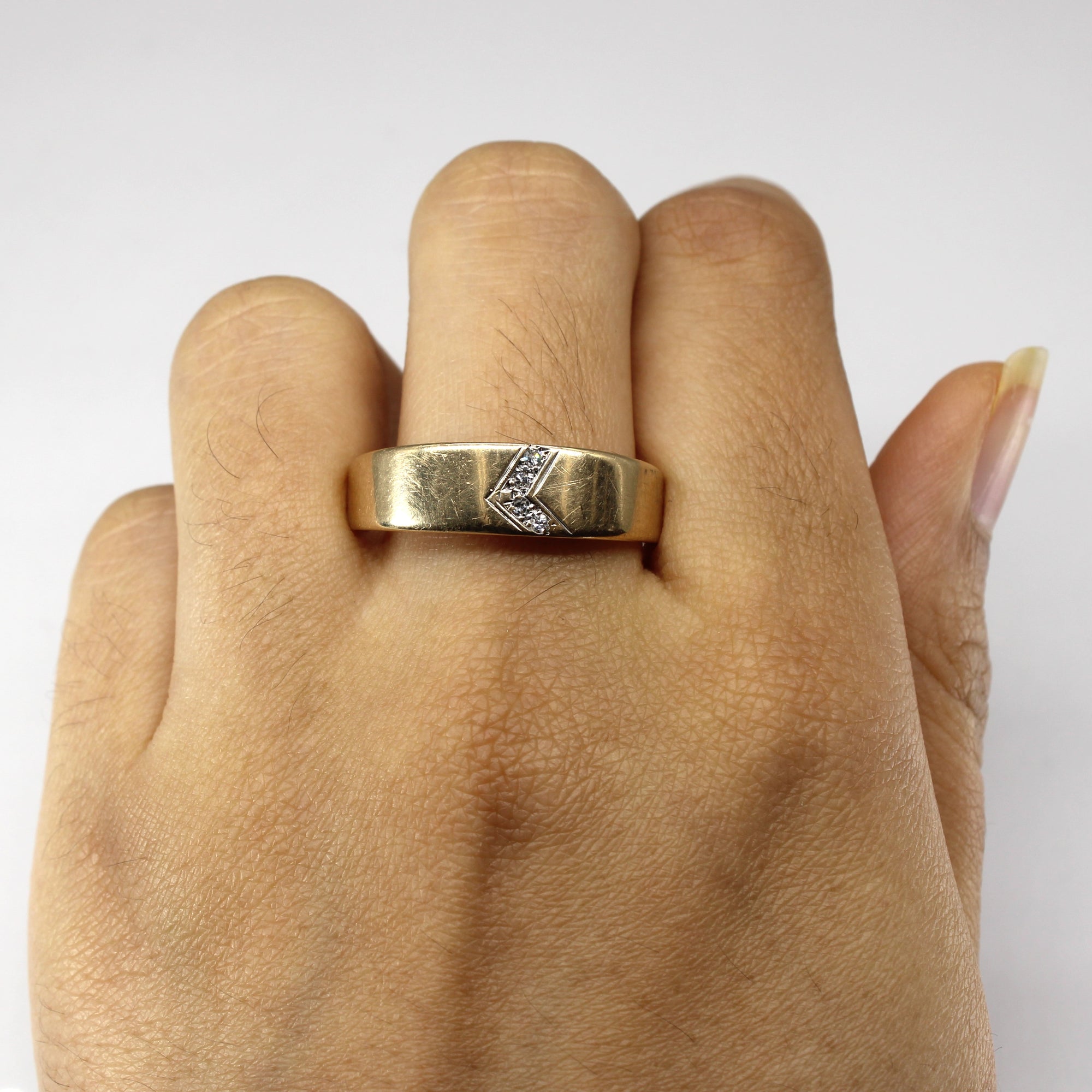 Diamond Solid Gold Band | 0.06ctw | SZ 12.75 |