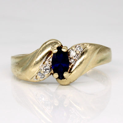 Synthetic Sapphire & Natural Diamond Ring | 0.21ct, 0.03ctw | SZ 7.25 |