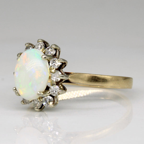 Opal & Diamond Halo Set Ring | 0.75ct, 0.24ctw | SZ 6.25 |