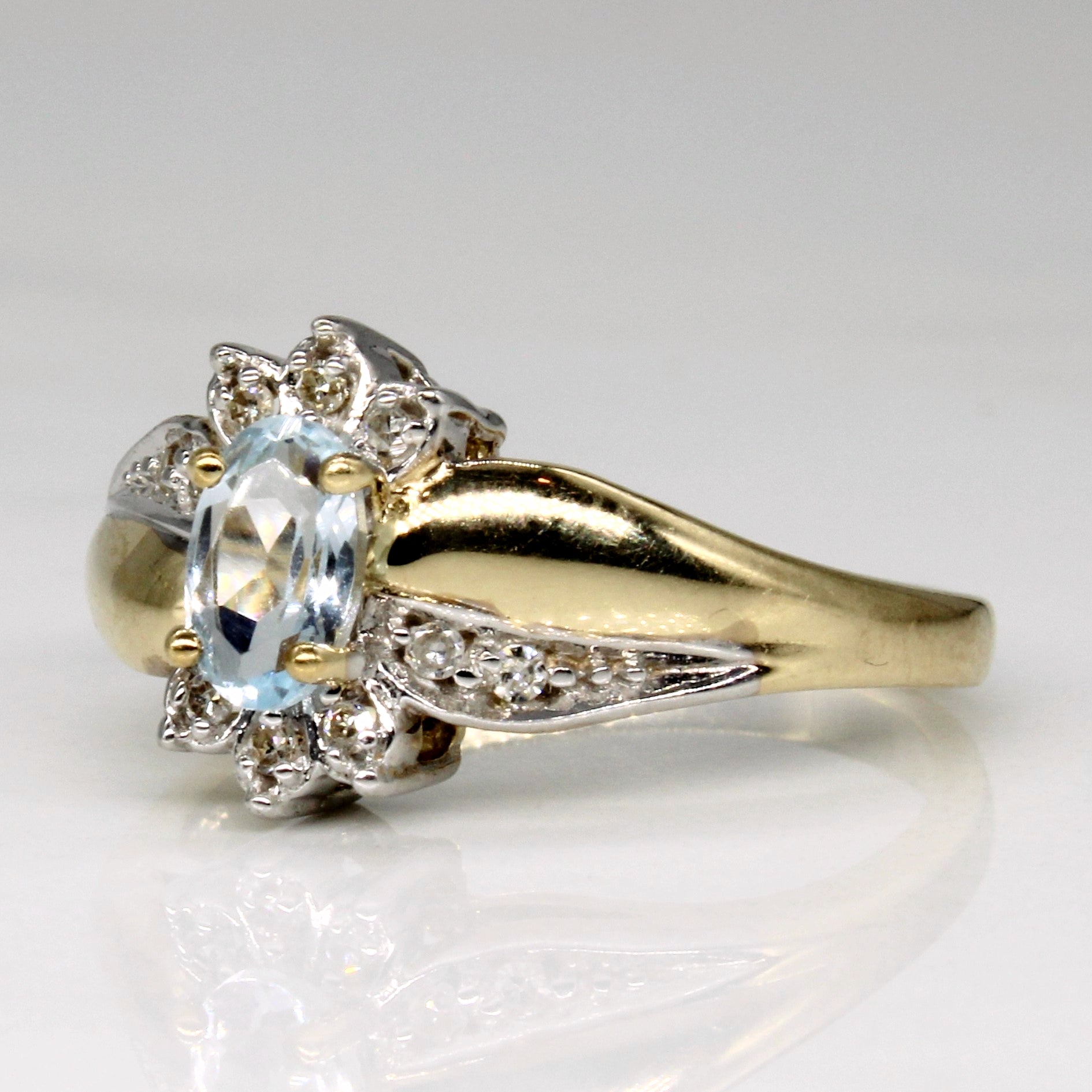 Aquamarine & Diamond Waterfall Ring | 0.30ct, 0.05ctw | SZ 5.75 |