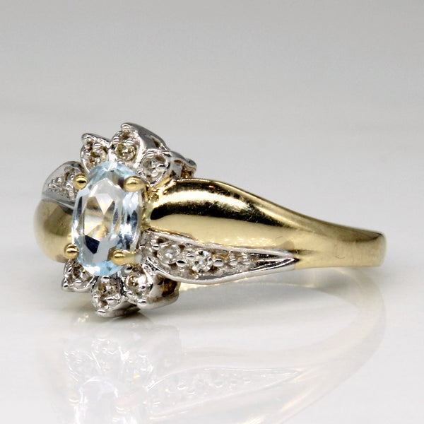 Aquamarine & Diamond Waterfall Ring | 0.30ct, 0.05ctw | SZ 5.75 |