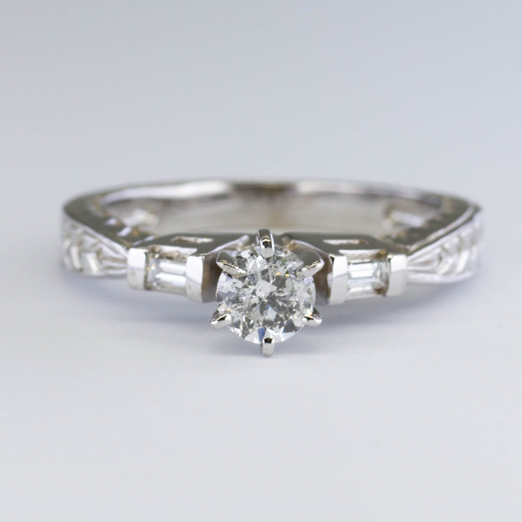 Three Stone Diamond Engagement Ring | 0.48ctw | SZ 6.25 |