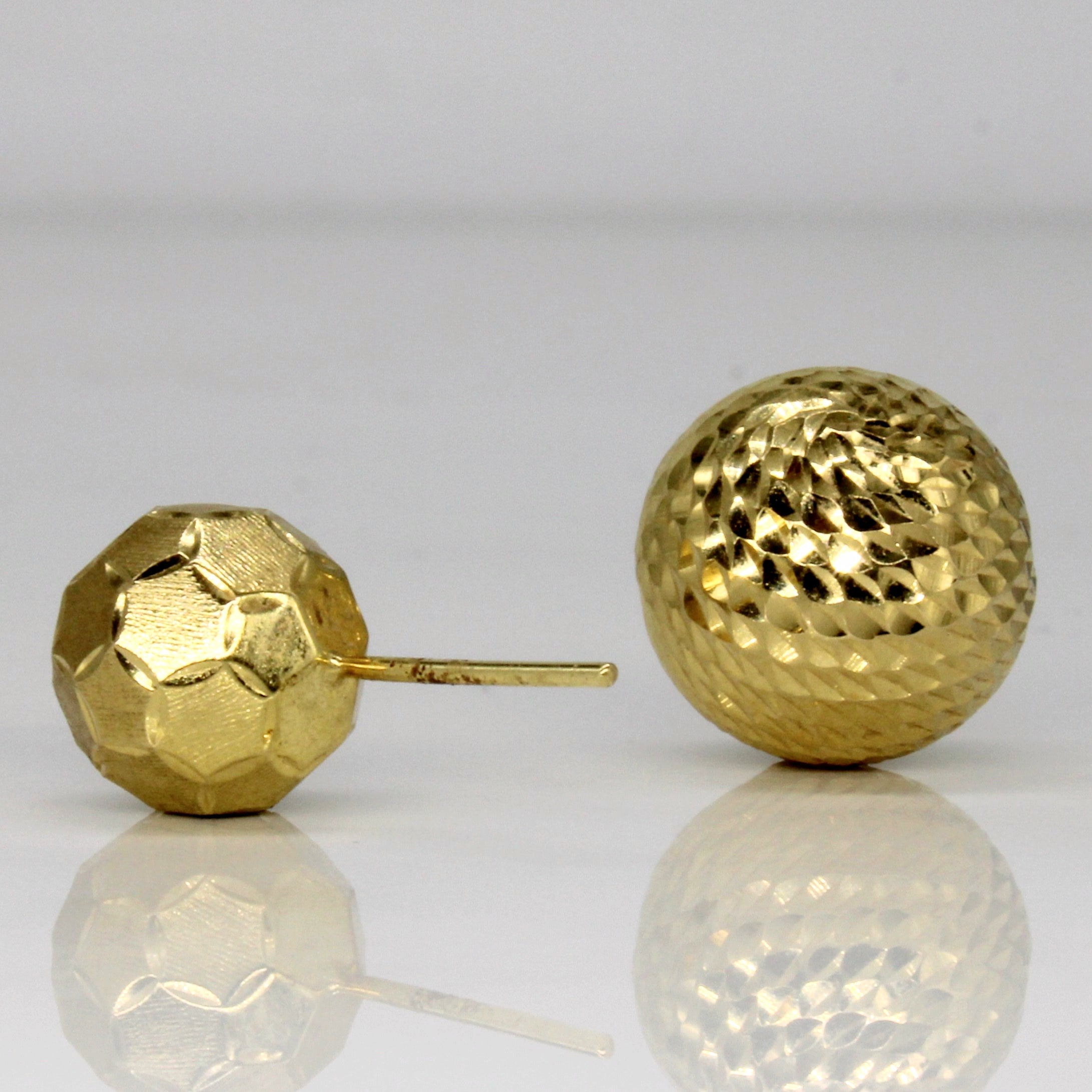 18k Yellow Gold Globe Earrings