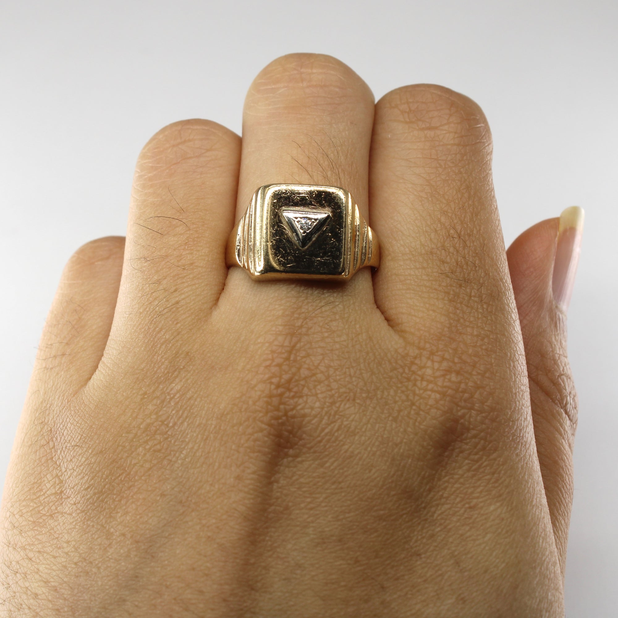 Diamond Signet Ring | 0.02ct | SZ 8.5 |