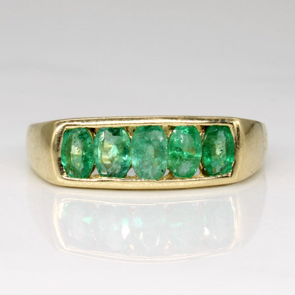 Channel Set Emerald Ring | 0.85ctw | SZ 7.75 |