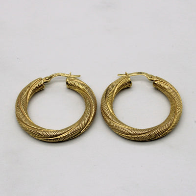 14k Yellow Gold Hoop Earrings