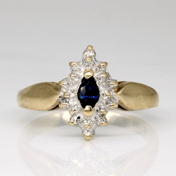 Sapphire & Diamond Halo Set Ring | 0.10ct, 0.09ctw | SZ 7.25 |