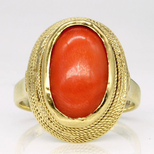 Coral Cocktail Ring | 3.00ct | SZ 5.5 |