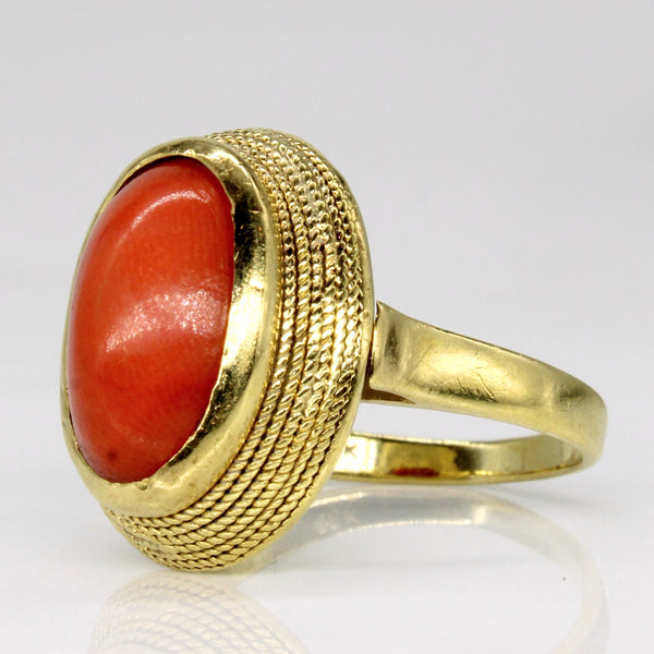 Coral Cocktail Ring | 3.00ct | SZ 5.5 |