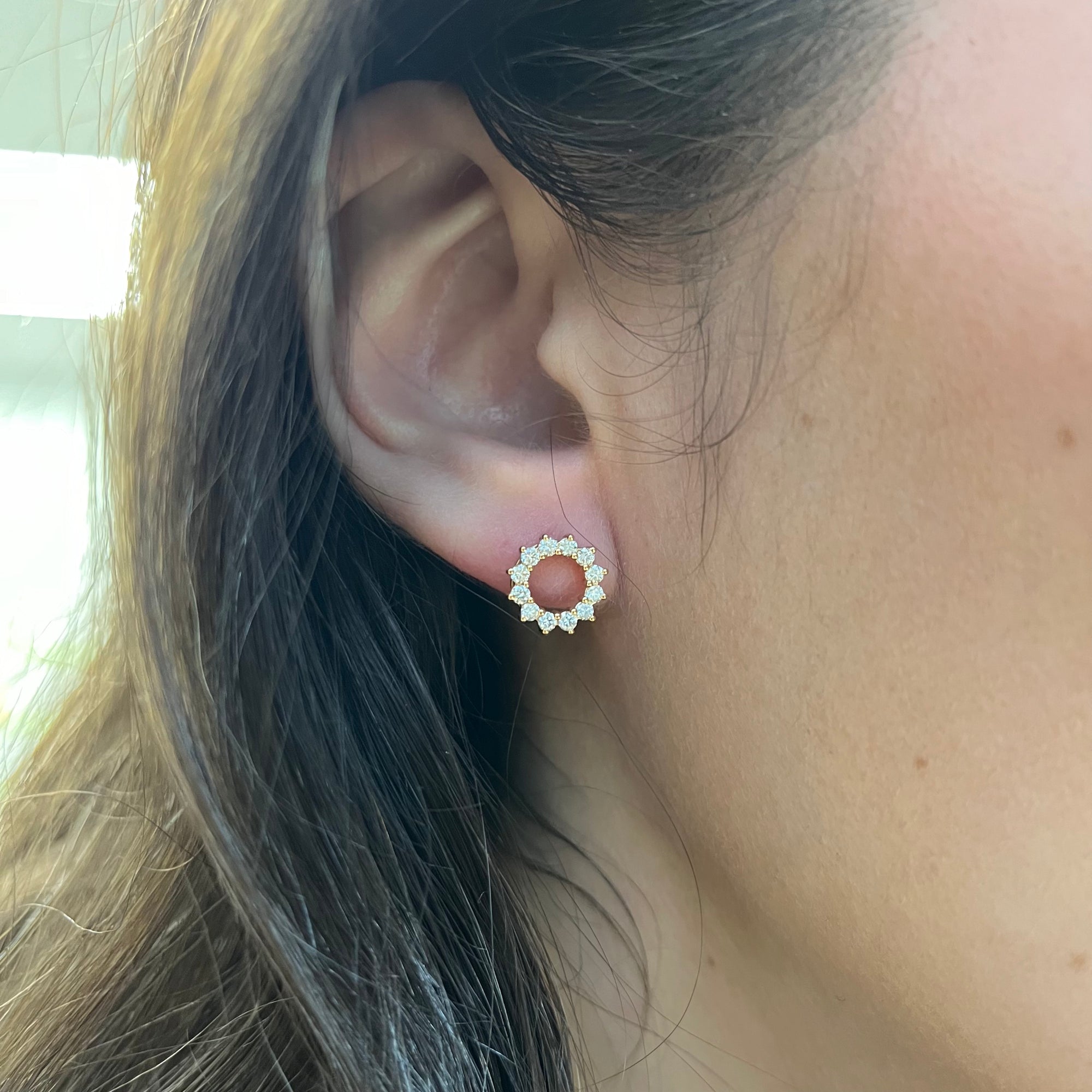 'Tiffany & Co.' Open Circle  18k Rose Gold Diamond Earrings  | 0.46ctw