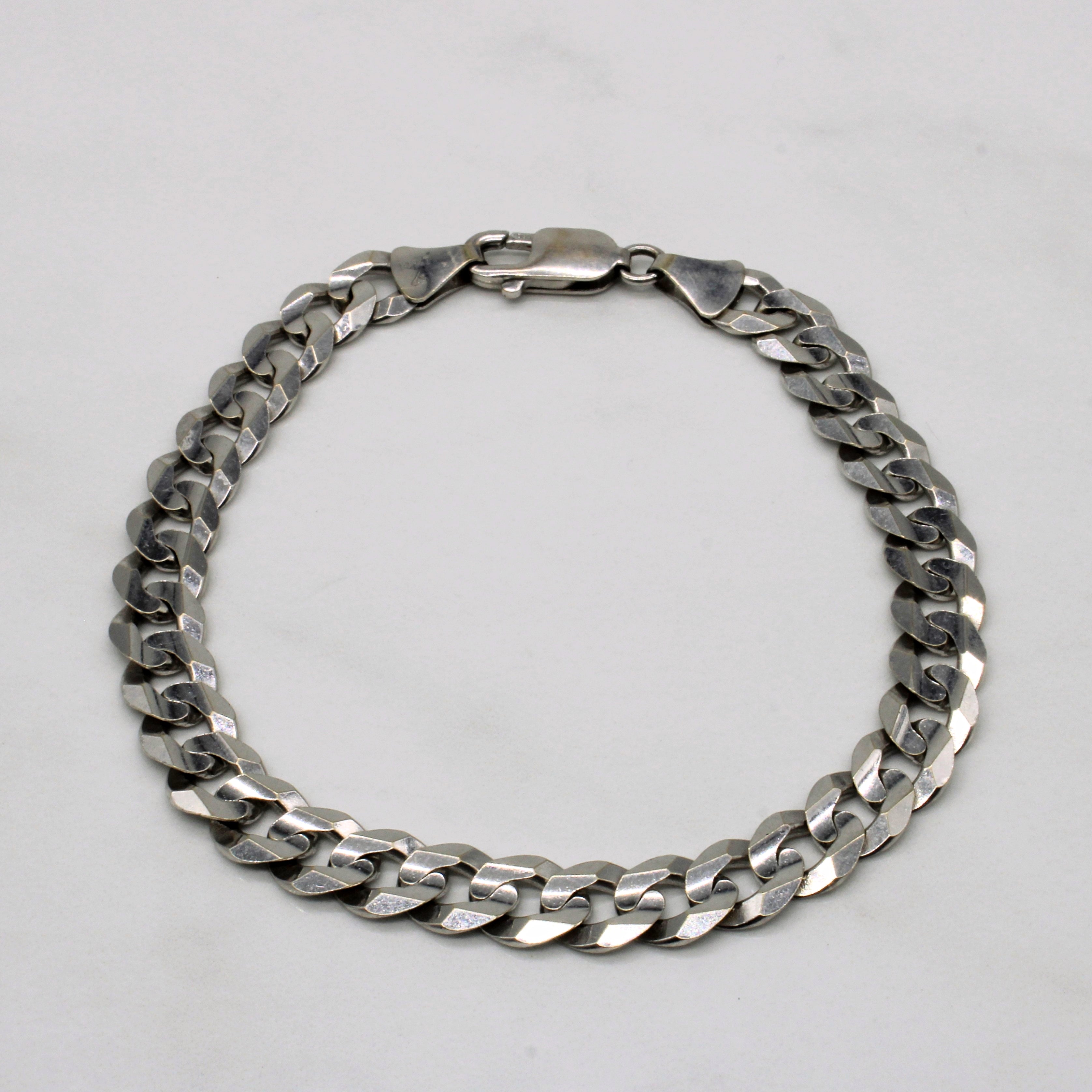 14k White Gold Cuban Link Bracelet | 8.5" |