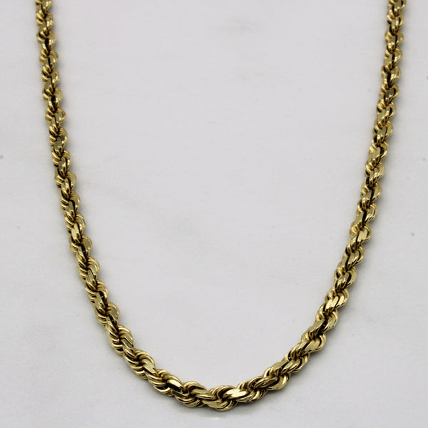 14k Yellow Gold Rope Chain | 24