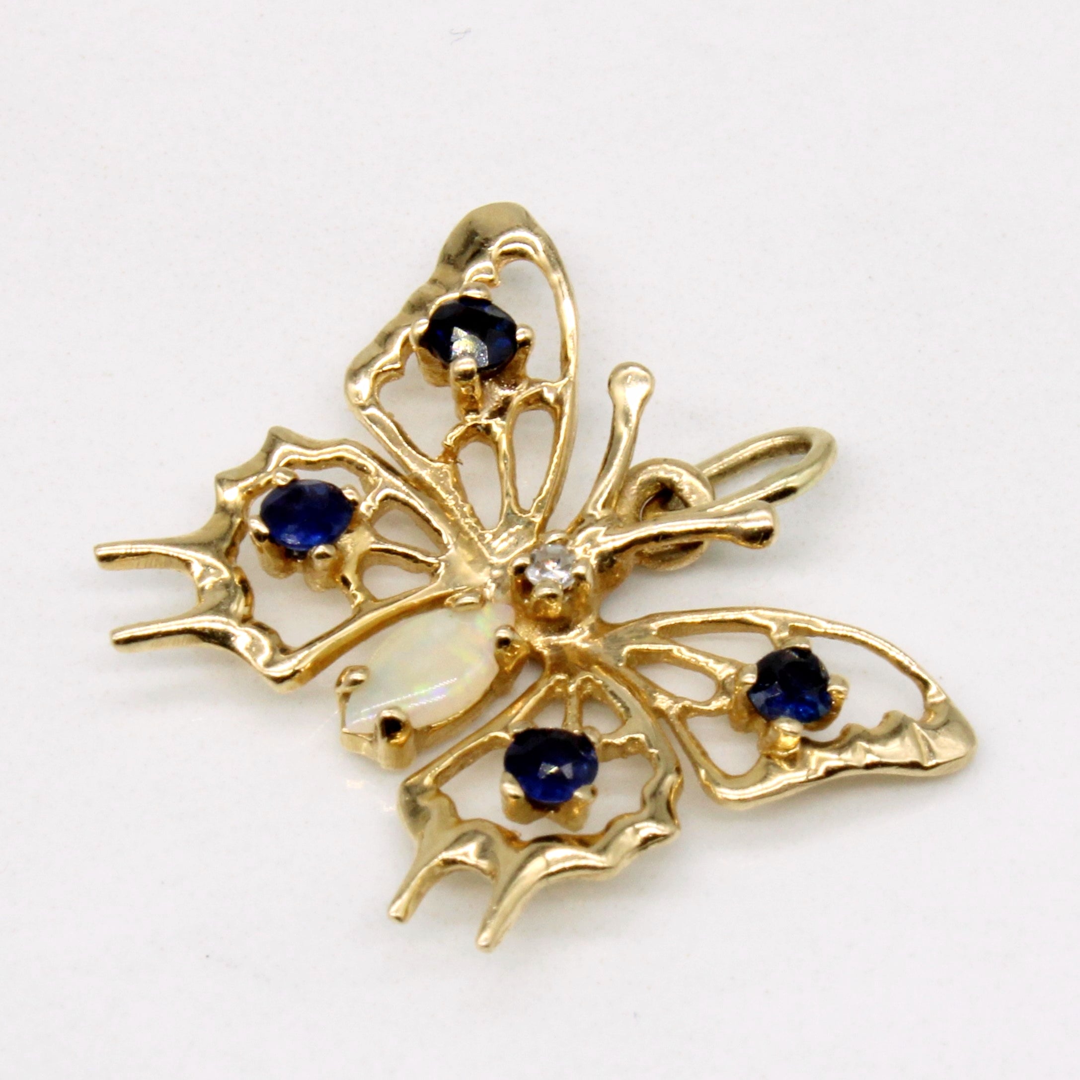 Pendentif papillon multi-pierres | 0,44 ct | 