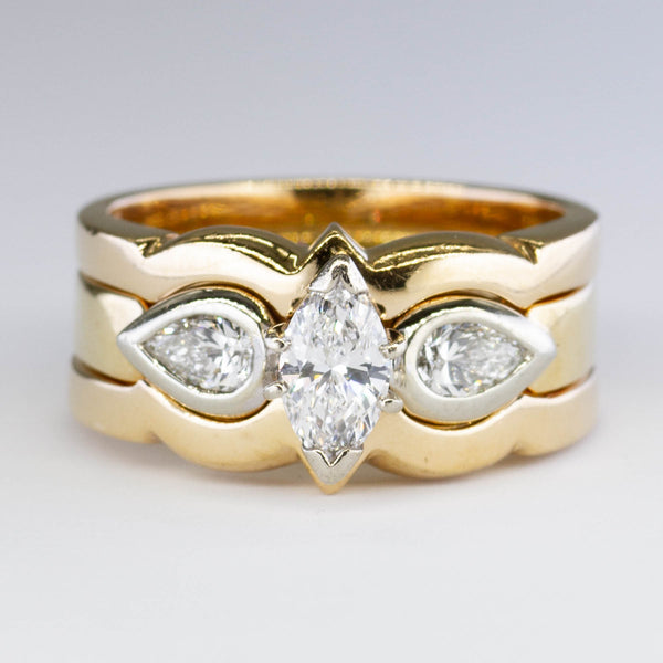 Three Stone Diamond Soldered Ring | 0.78ctw | SZ 7.5 |