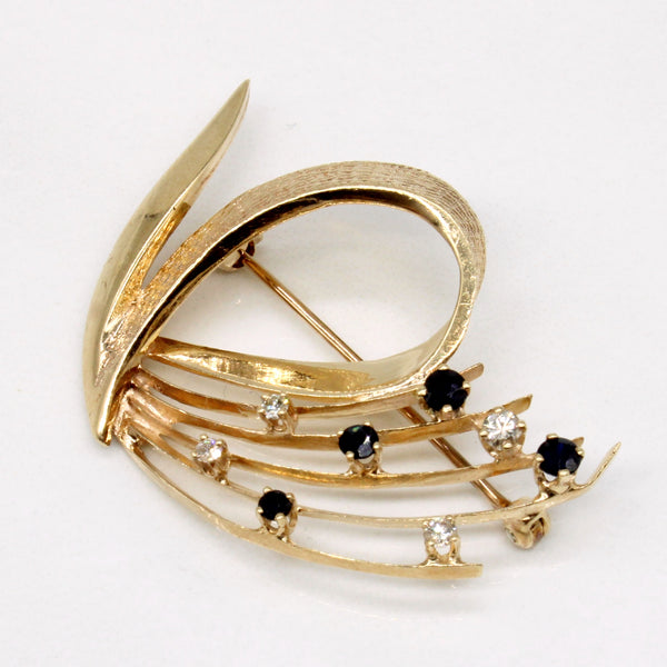 Sapphire & Diamond Brooch | 0.20ctw, 0.10ctw |