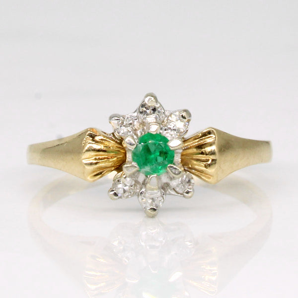 Emerald & Diamond Ring | 0.07ct, 0.06ctw | SZ 4.25 |