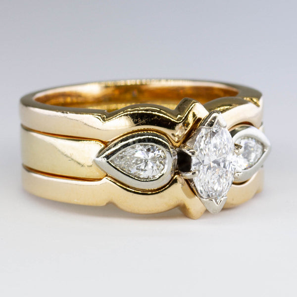 Three Stone Diamond Soldered Ring | 0.78ctw | SZ 7.5 |