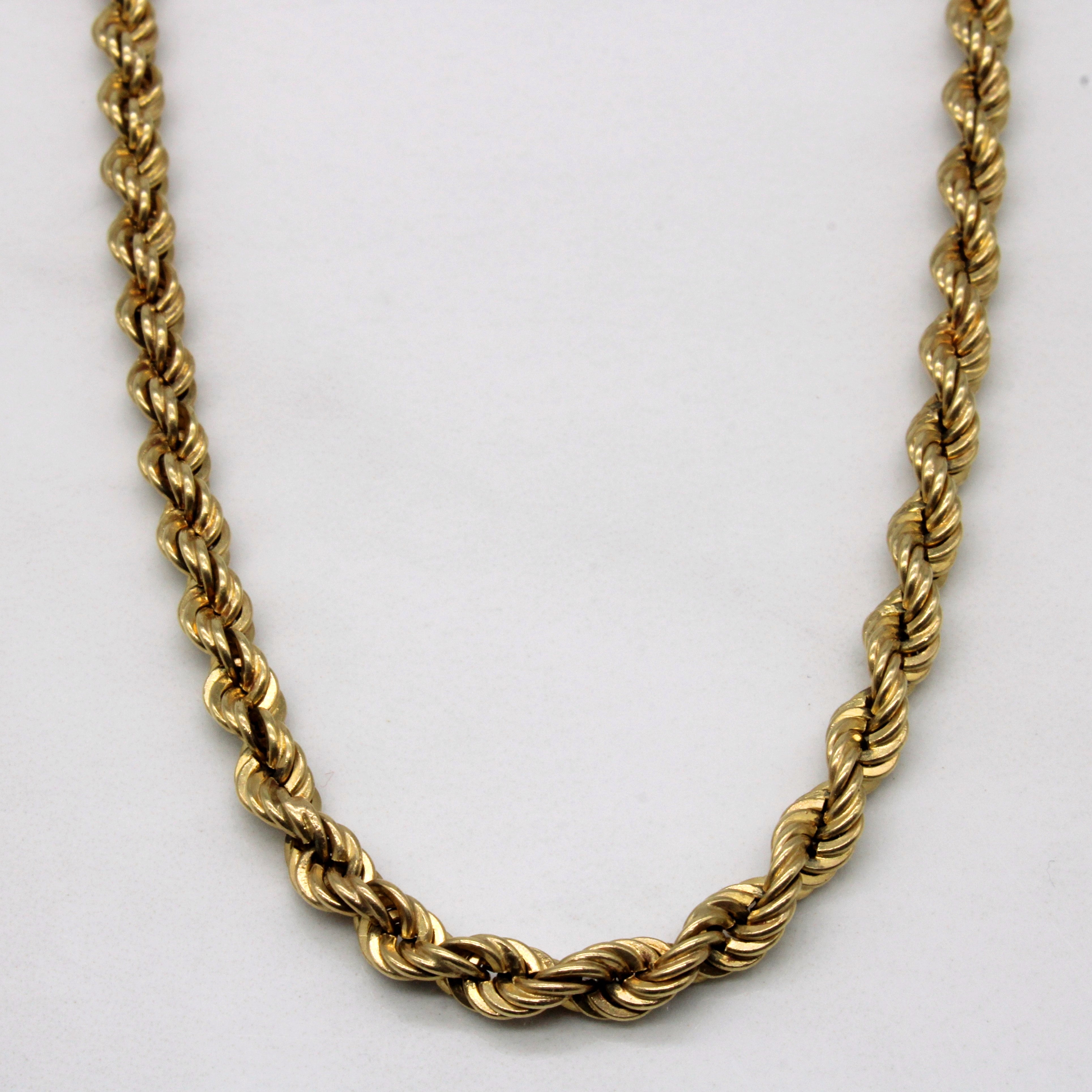 14k Yellow Gold Rope Chain | 21" |