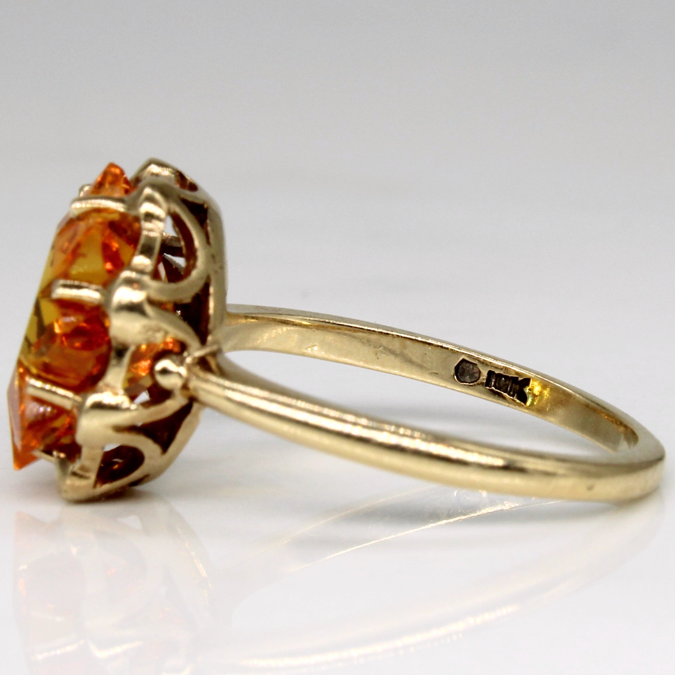Bague en saphir jaune synthétique taille fleur | 6,00 ct | Taille 6,75 | 