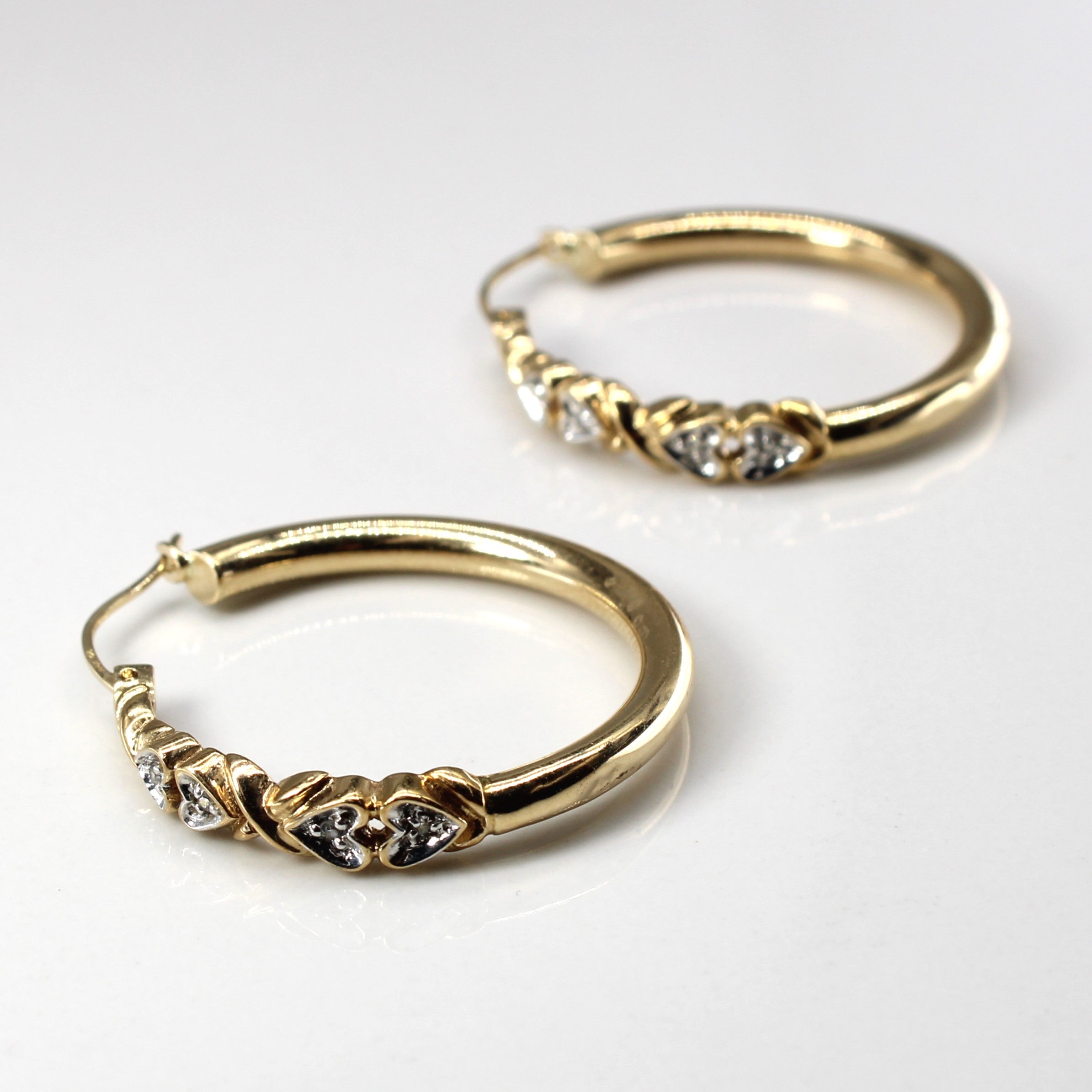 Boucles d'oreilles créoles en diamant | 0,04 ct | 